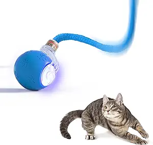 TONOSA – Pelota interactiva para gatos con sensor de movimiento, luces RGB y 3 modos (azul)