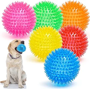 VITEVER – Pack de 6 pelotas chirriantes de 3.5" para perros (libres de BPA)