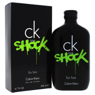 Calvin Klein CK One Shock Hombre EDT 200 ml sobre fondo blanco