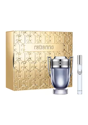 Estuche Paco Rabanne Invictus 2Pz sobre fondo blanco
