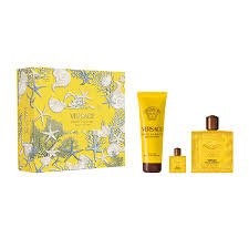 Versace Estuche Eros Energy 100Ml/ Gel 150Ml/ Mini 3Pzs en packshot sobre fondo blanco