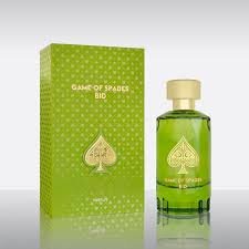 Frasco de Jo Milano Game Of Spades Bid sobre fondo blanco