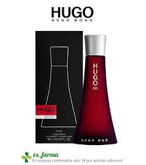 Hugo Boss Deep Red Mujer EDP 90 ml sobre fondo blanco